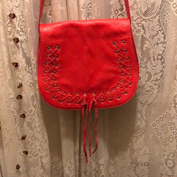 VIOLETA-BEAUTIFUL!CORAL LTHR LONG SHOULDER STRAP - Picture 2 of 10